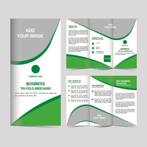 Tri fold business brochure design template cover image.