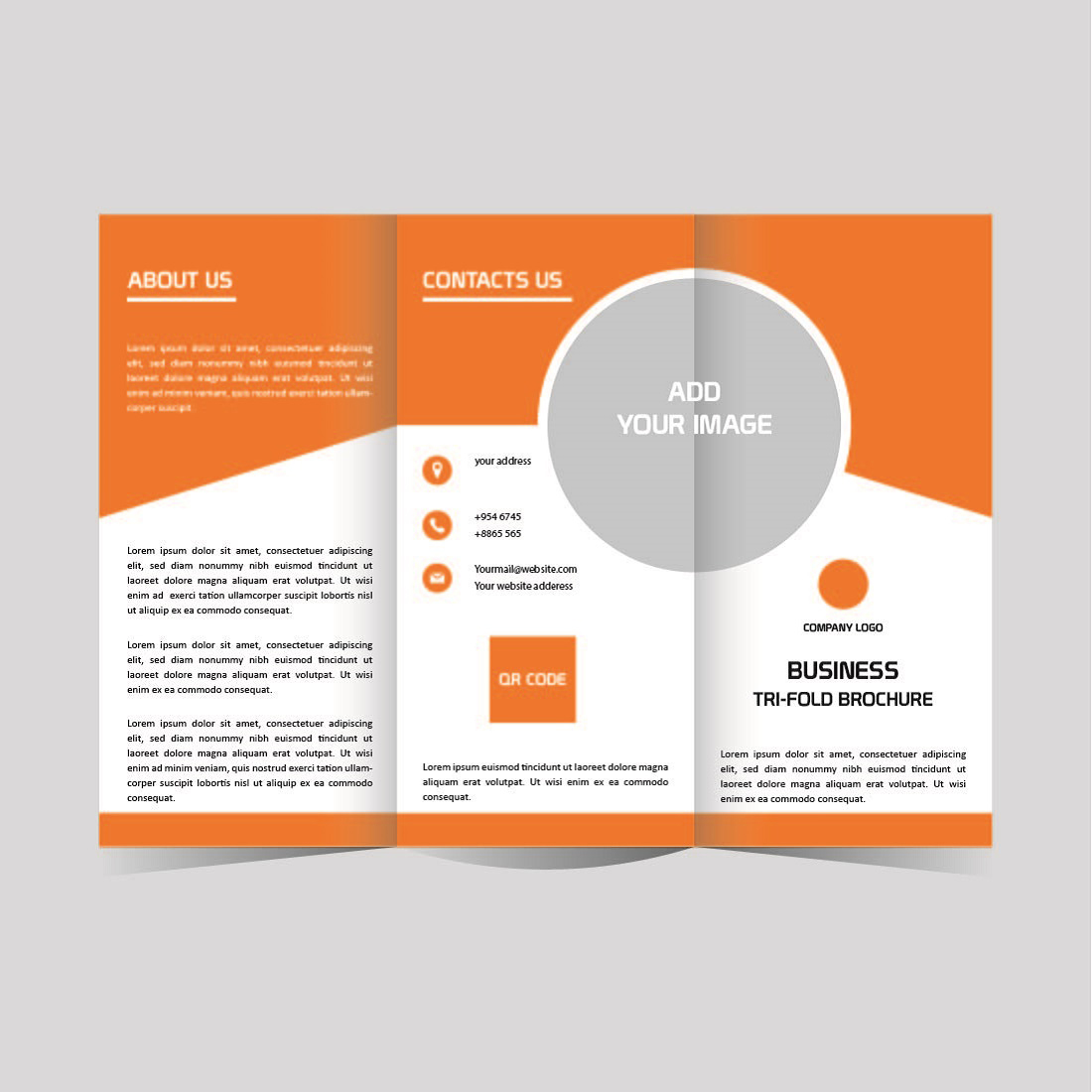 Tri fold business brochure design template editable preview image.