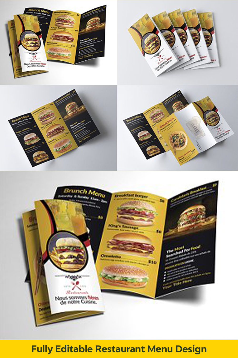 Professional And Creative Restaurant Food Menu Template Design pinterest preview image.