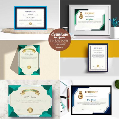 Modern Certificate Design Template cover image.