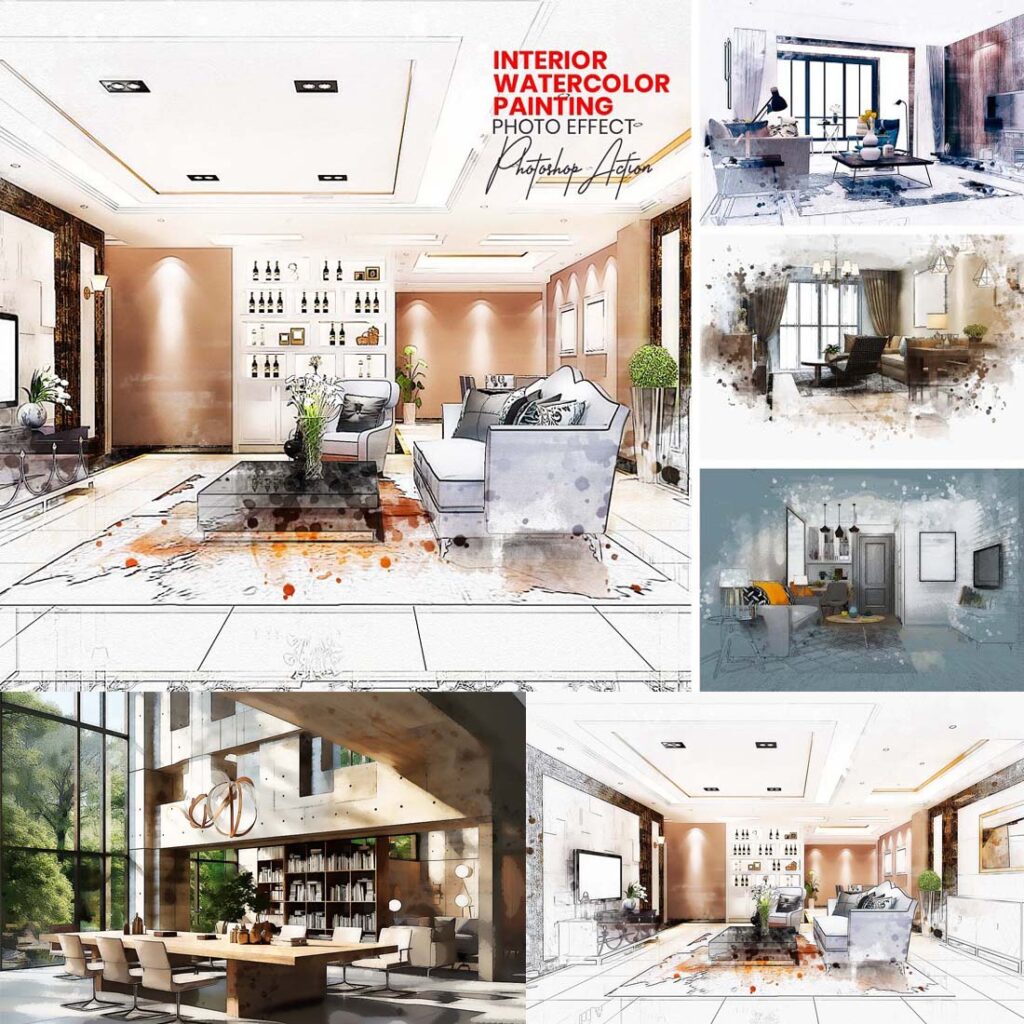 Interior Watercolor Painting - MasterBundles