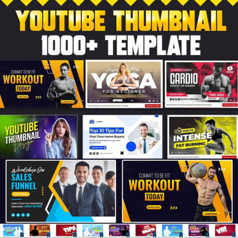 1000+ YouTube Thumbnail Design in PSD Templates cover image.