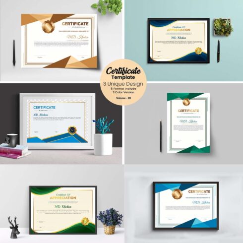 Elegant Certificate Design Template cover image.