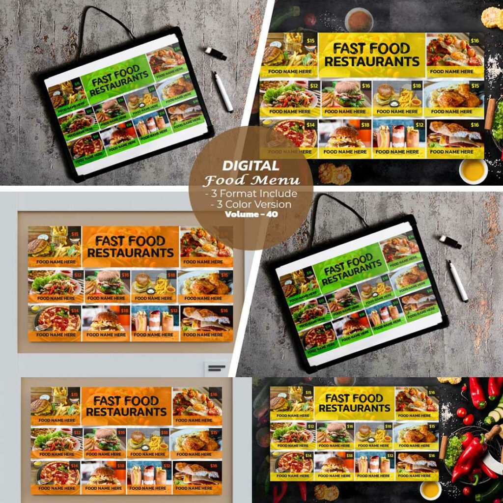 Digital Restaurant Menu Design Masterbundles