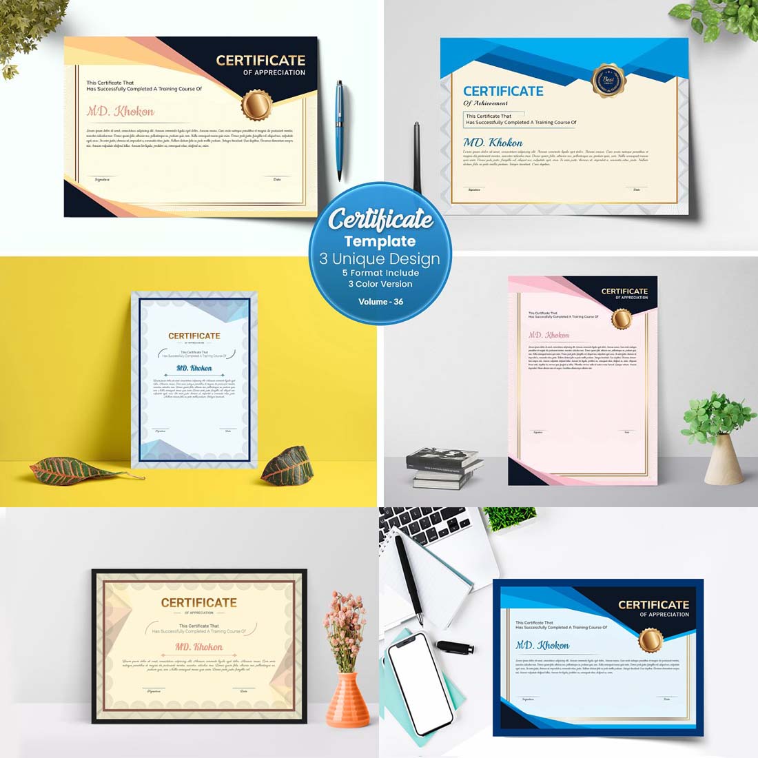 Elegant Diploma Certificate Template cover image.