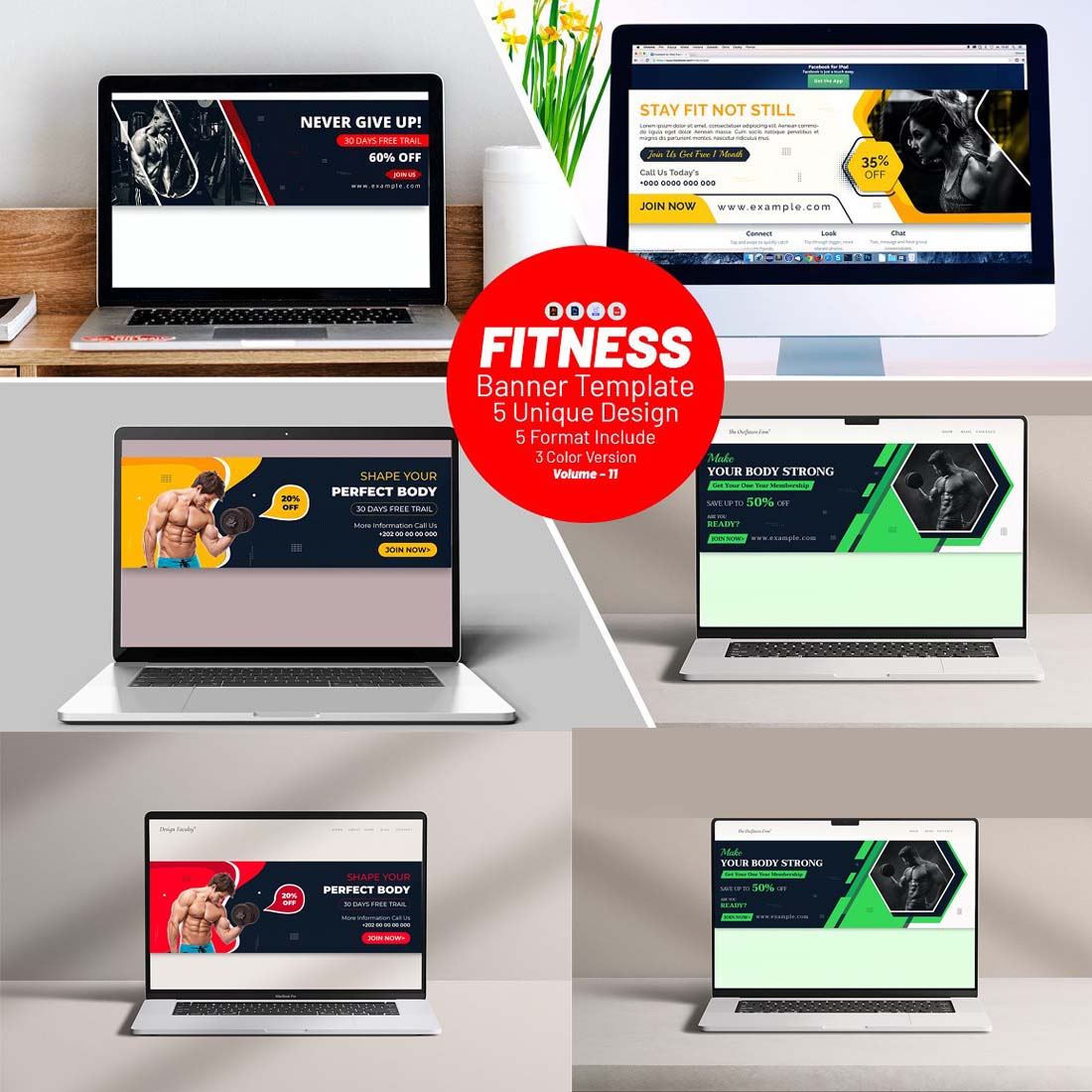 Creative Gym & Fitness Banner cover image.