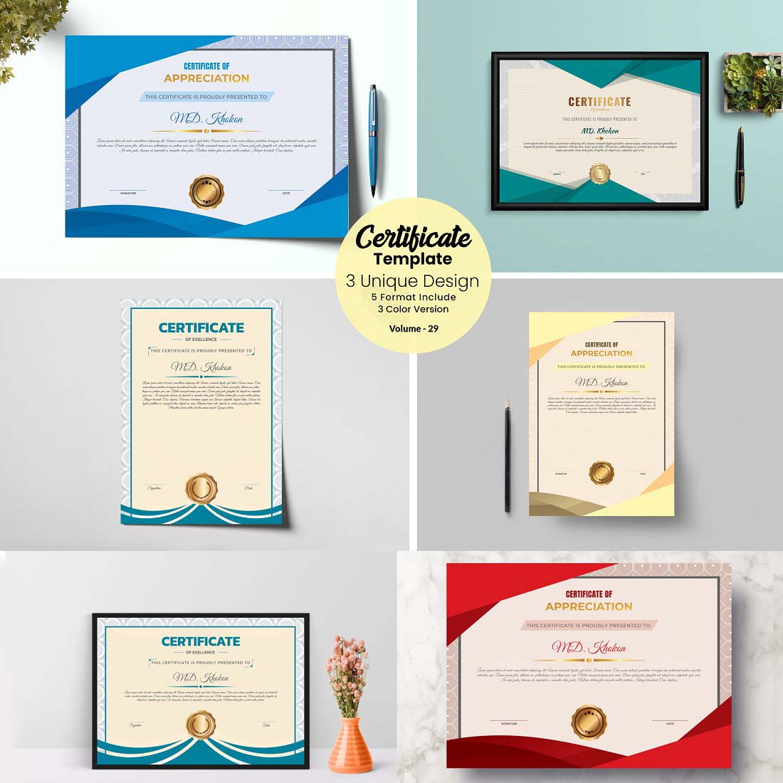 Modern Creative Certificate Design cover image.