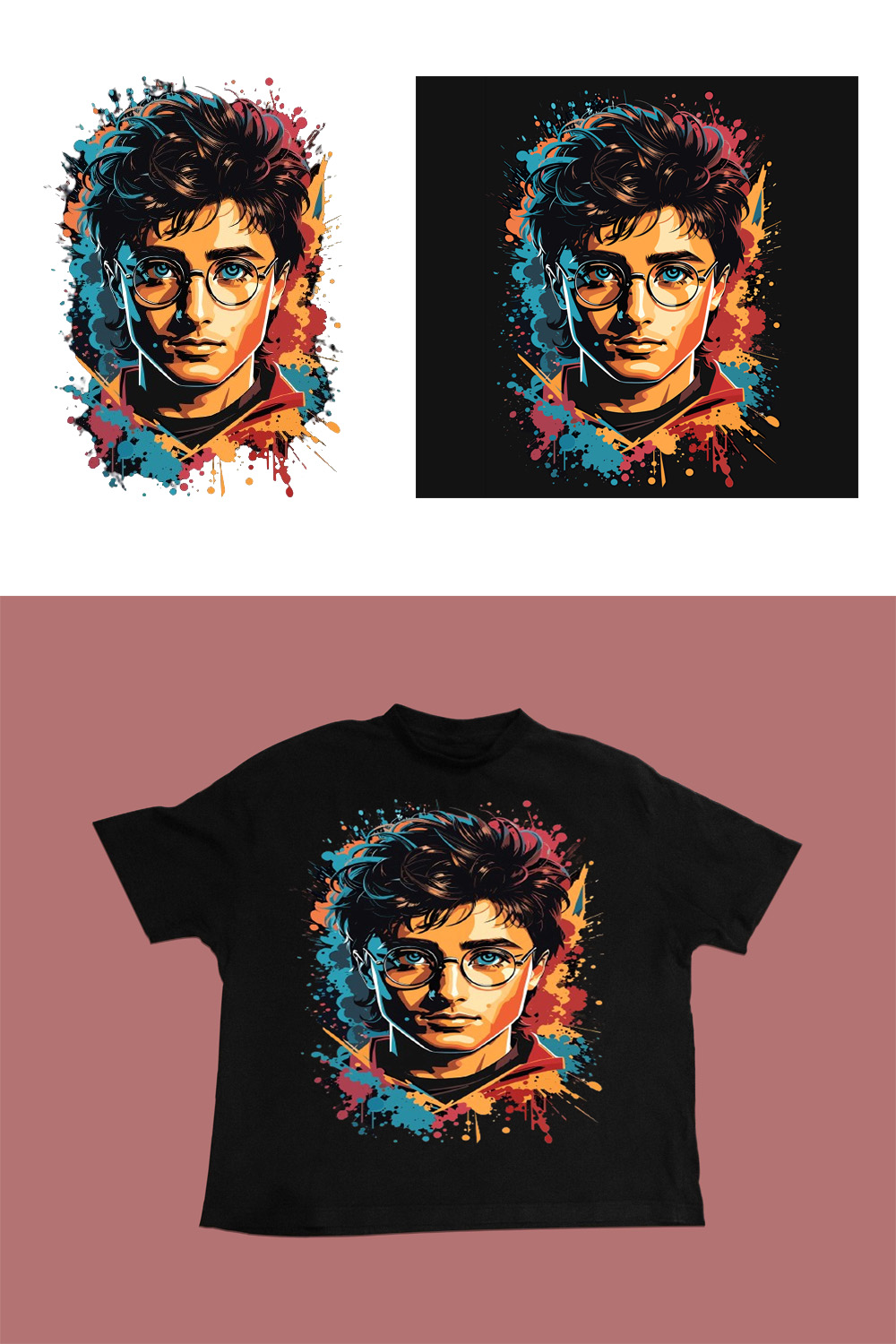 Harry Potter Graphic design t-shirt London street colorful tones highly detailed clean vector image flat design pinterest preview image.