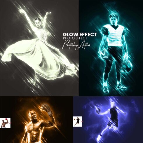 Glow Effect in Photoshop Action cover image.