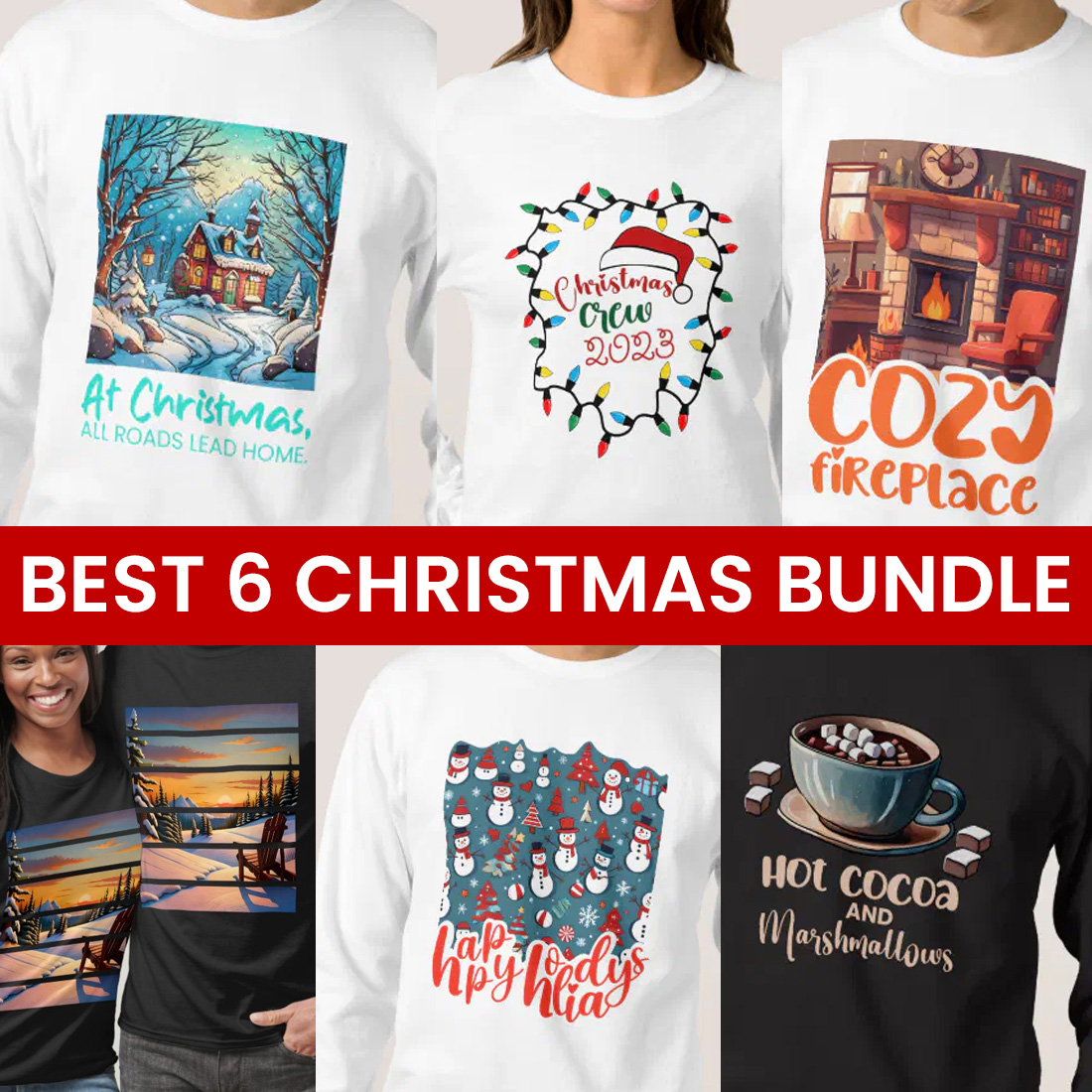 Best Christmas Sweatshirt Hoodie and T-shirt Design 2023 New Arrival preview image.