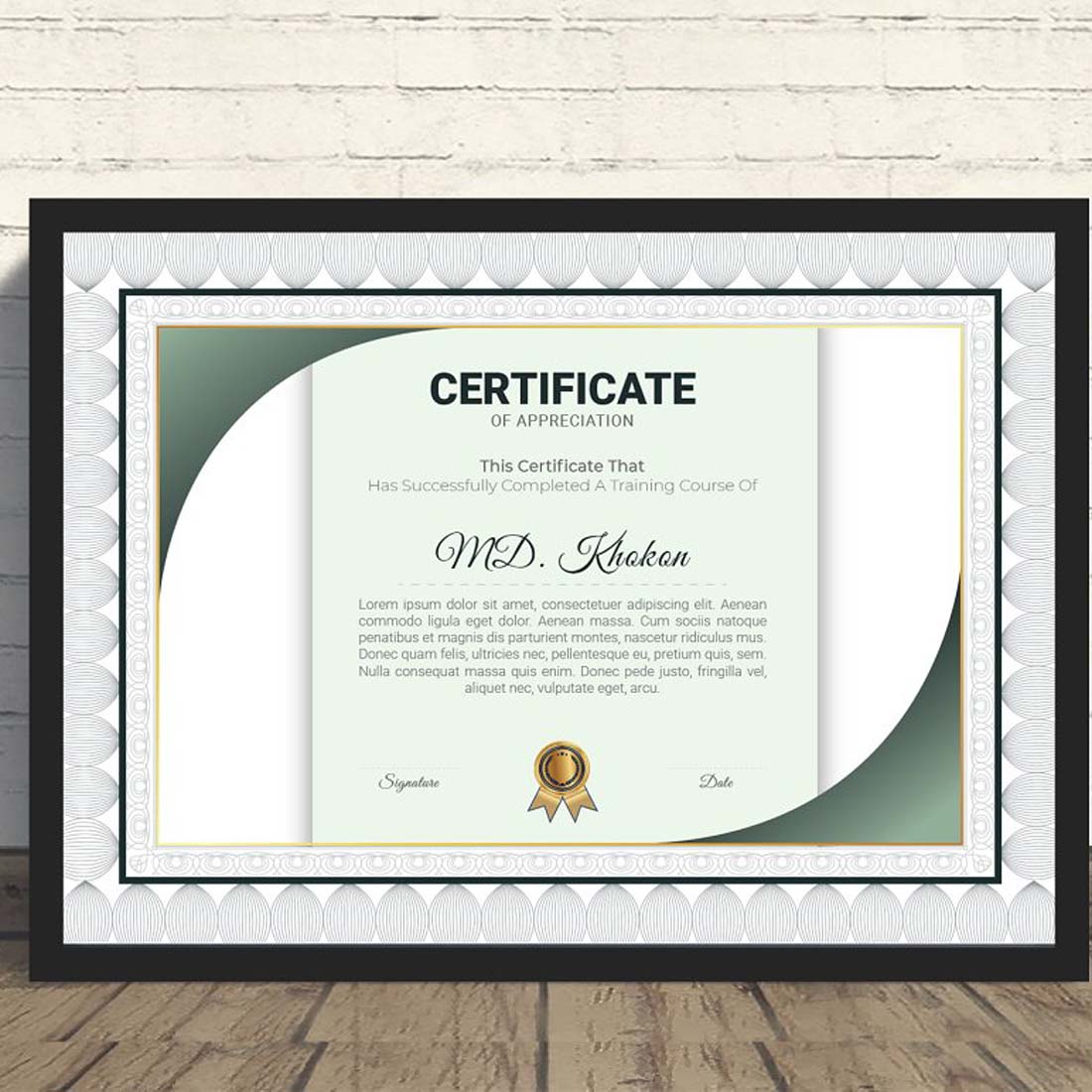 Luxury Certificate Template V-43 preview image.