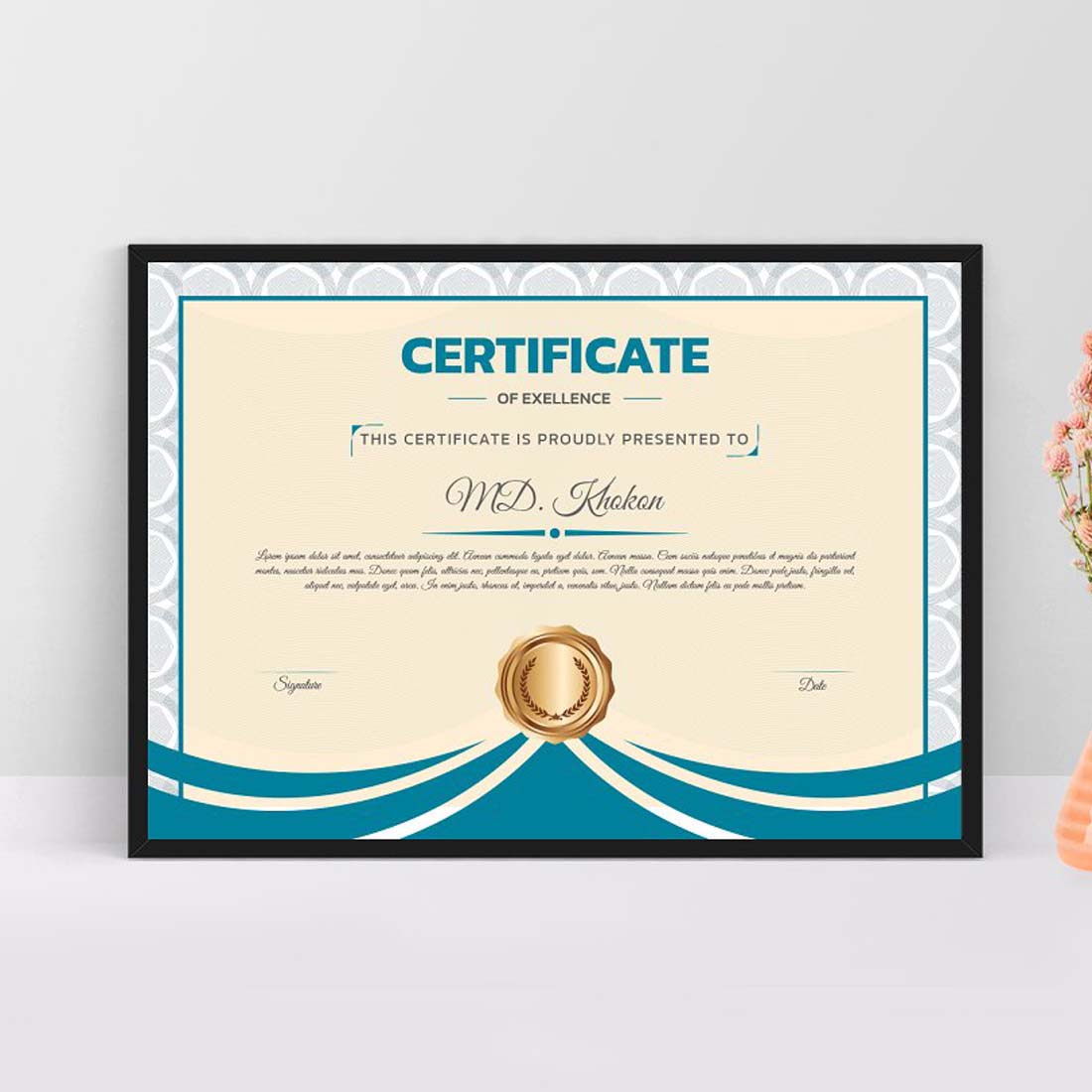 Modern Creative Certificate Design preview image.