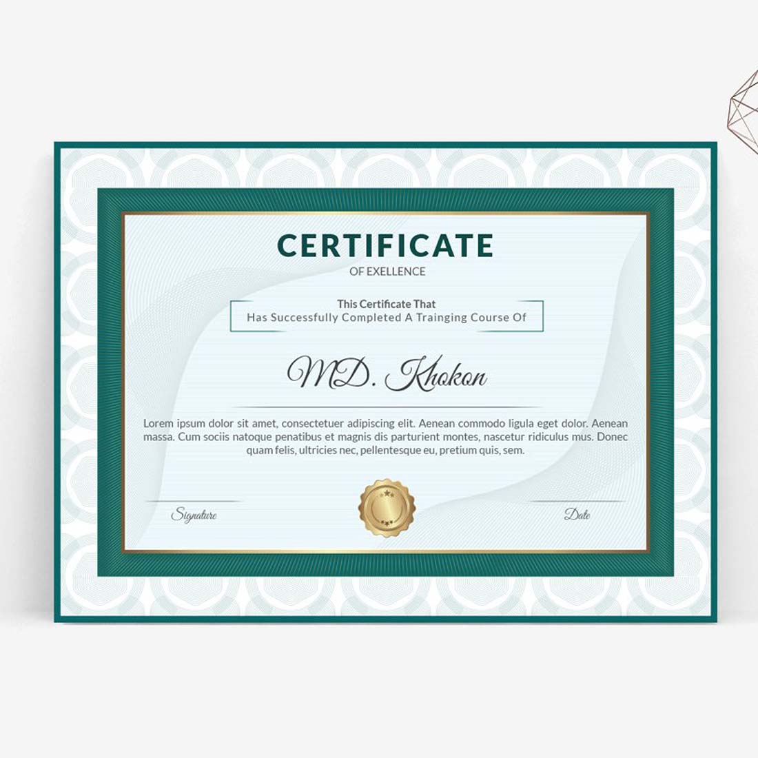 Luxury Certificate Template V-41 preview image.