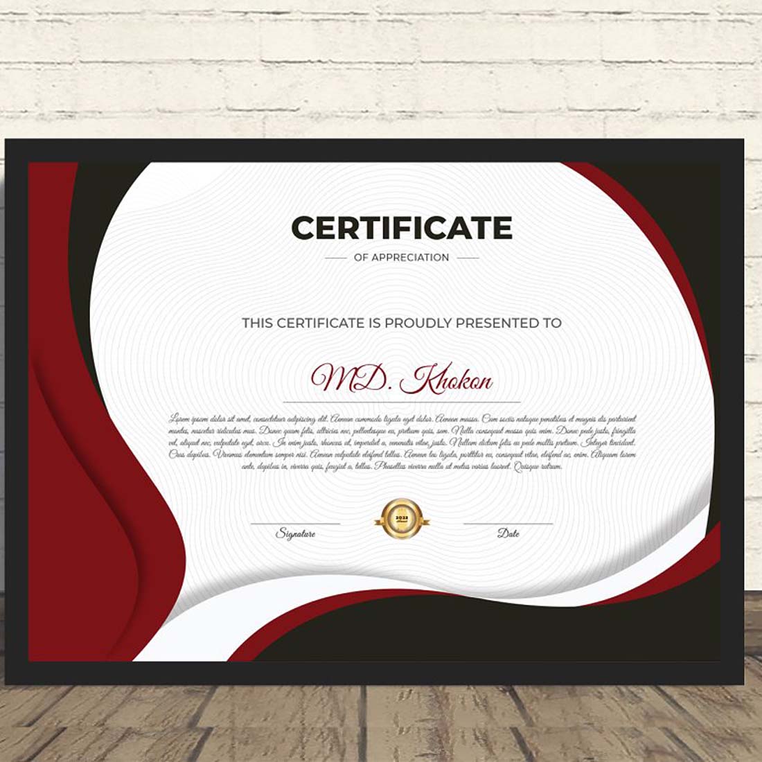 Modern Creative Certificate Design preview image.