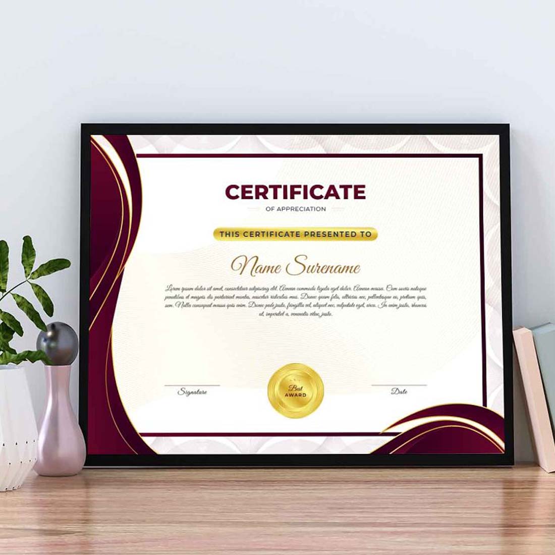 Creative Certificate of Appreciation preview image.