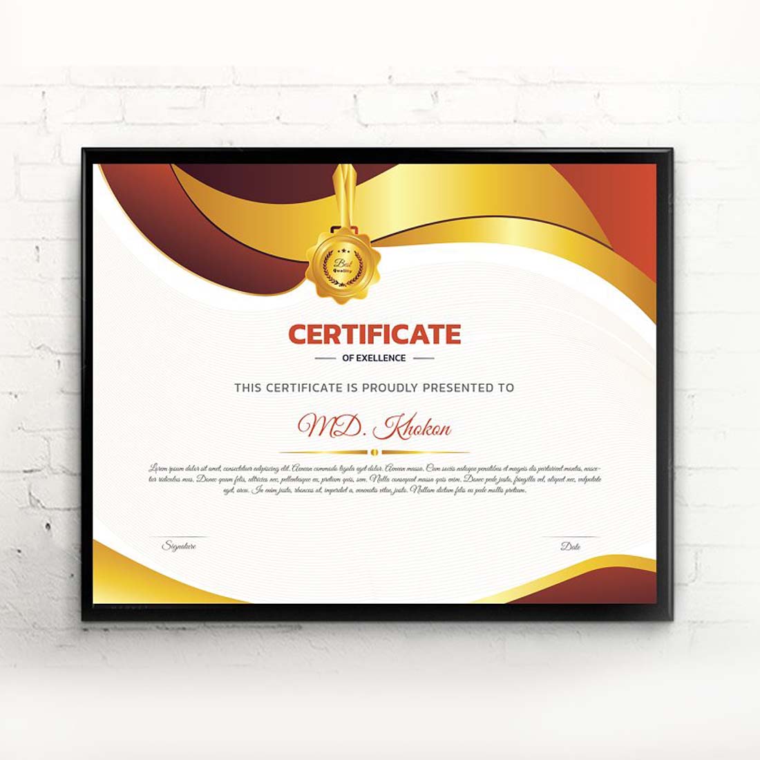 Abstract Certificate Template Design preview image.