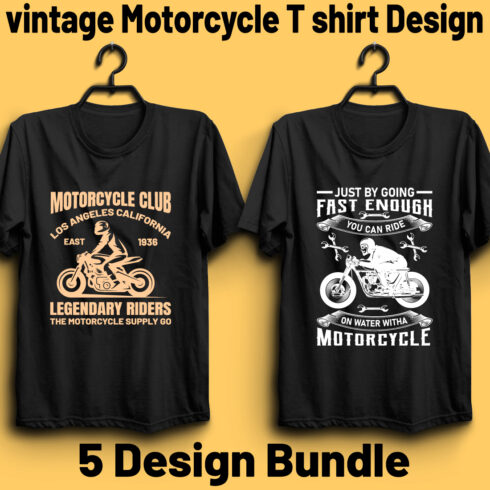 Vintage Motorcycle T shirt Design Bundle cover image.