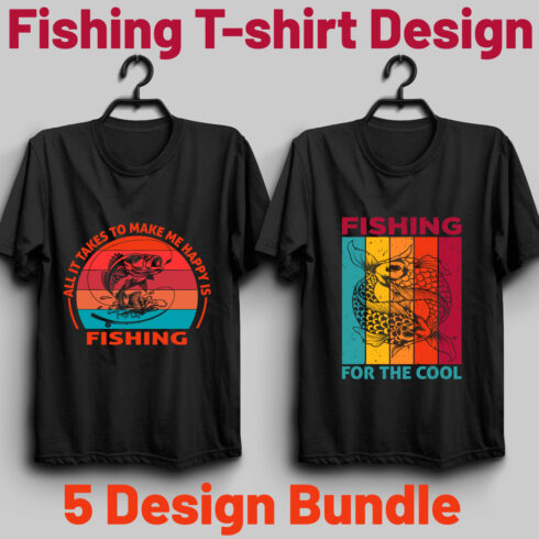 Fishing T-shirt Design Bundle cover image.