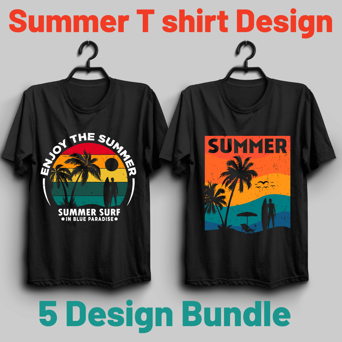 Summer T shirt Design Bundle cover image.