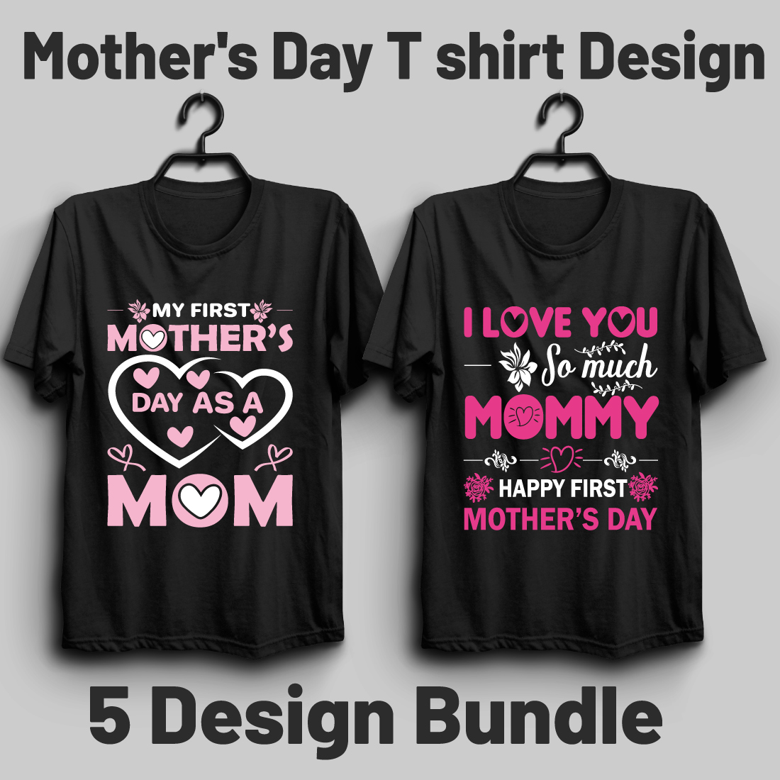 Mother's Day T shirt Design Bundle cover image.