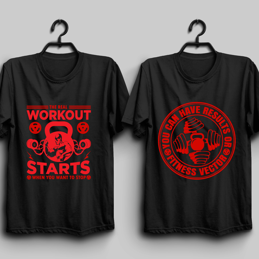 Gym T-shirt Design Bundle preview image.