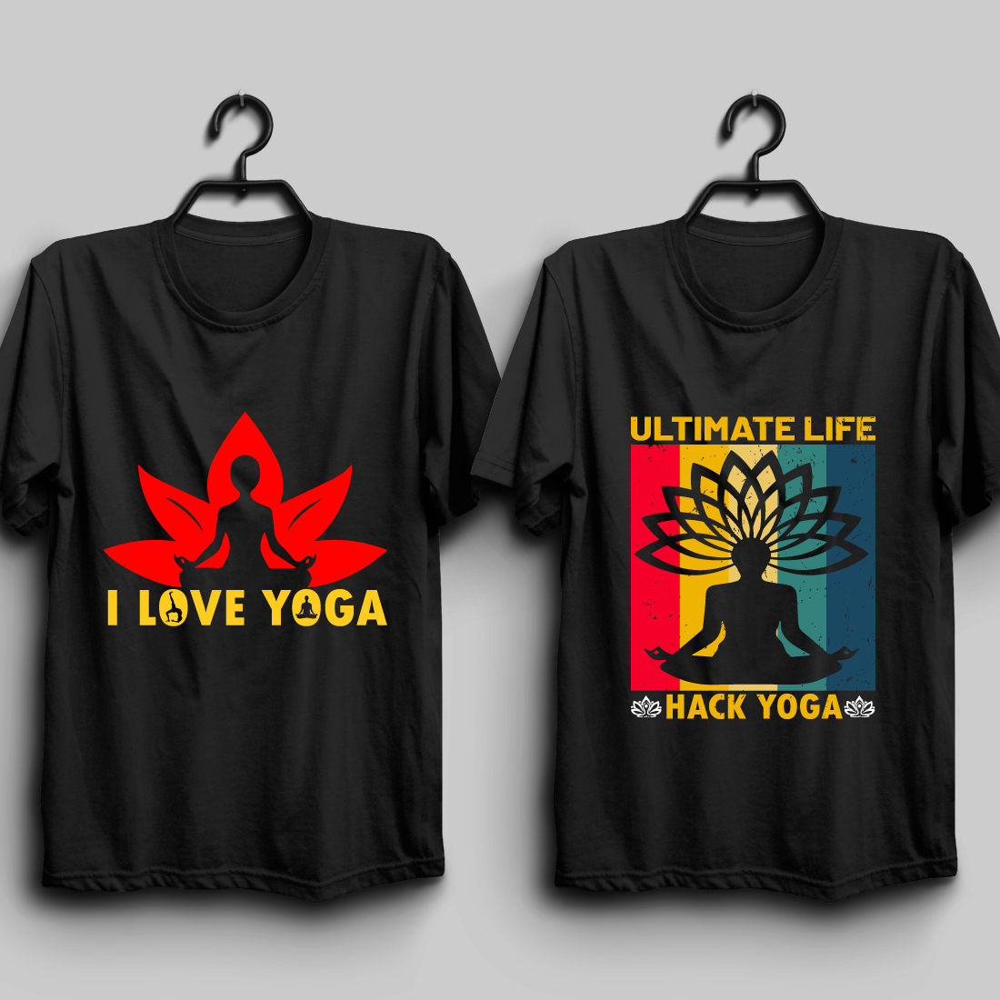 Yoga T shirt Design Bundle preview image.