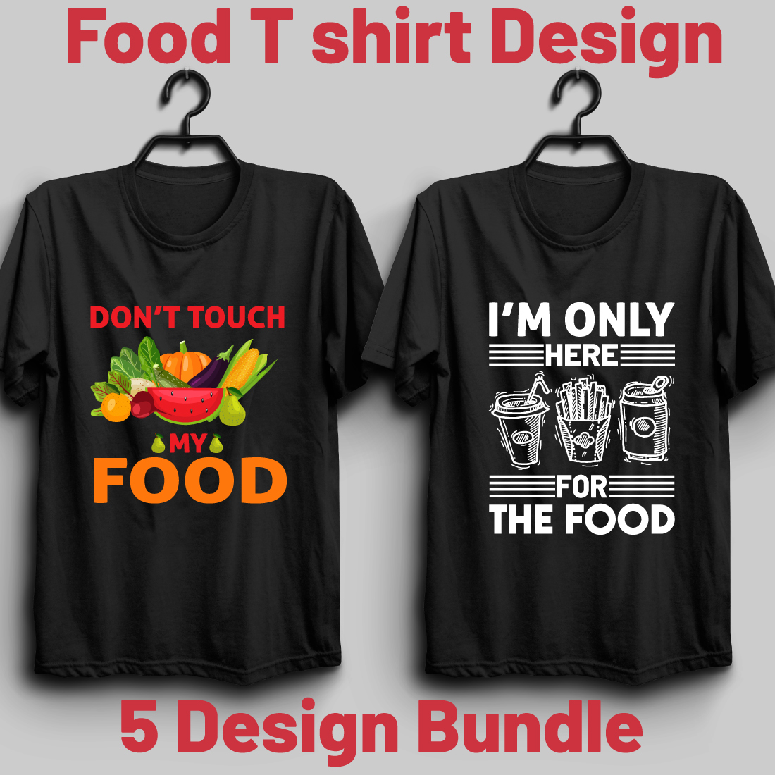 Food T shirt Design Bundle cover image.