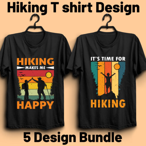 Hiking T shirt Design Bundle cover image.