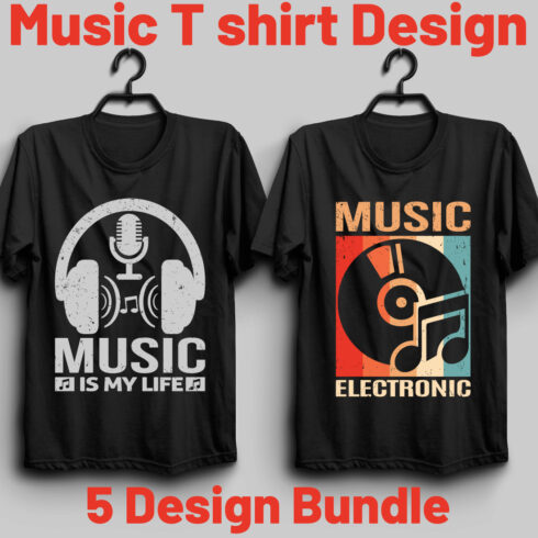 Music T shirt Design Bundle cover image.