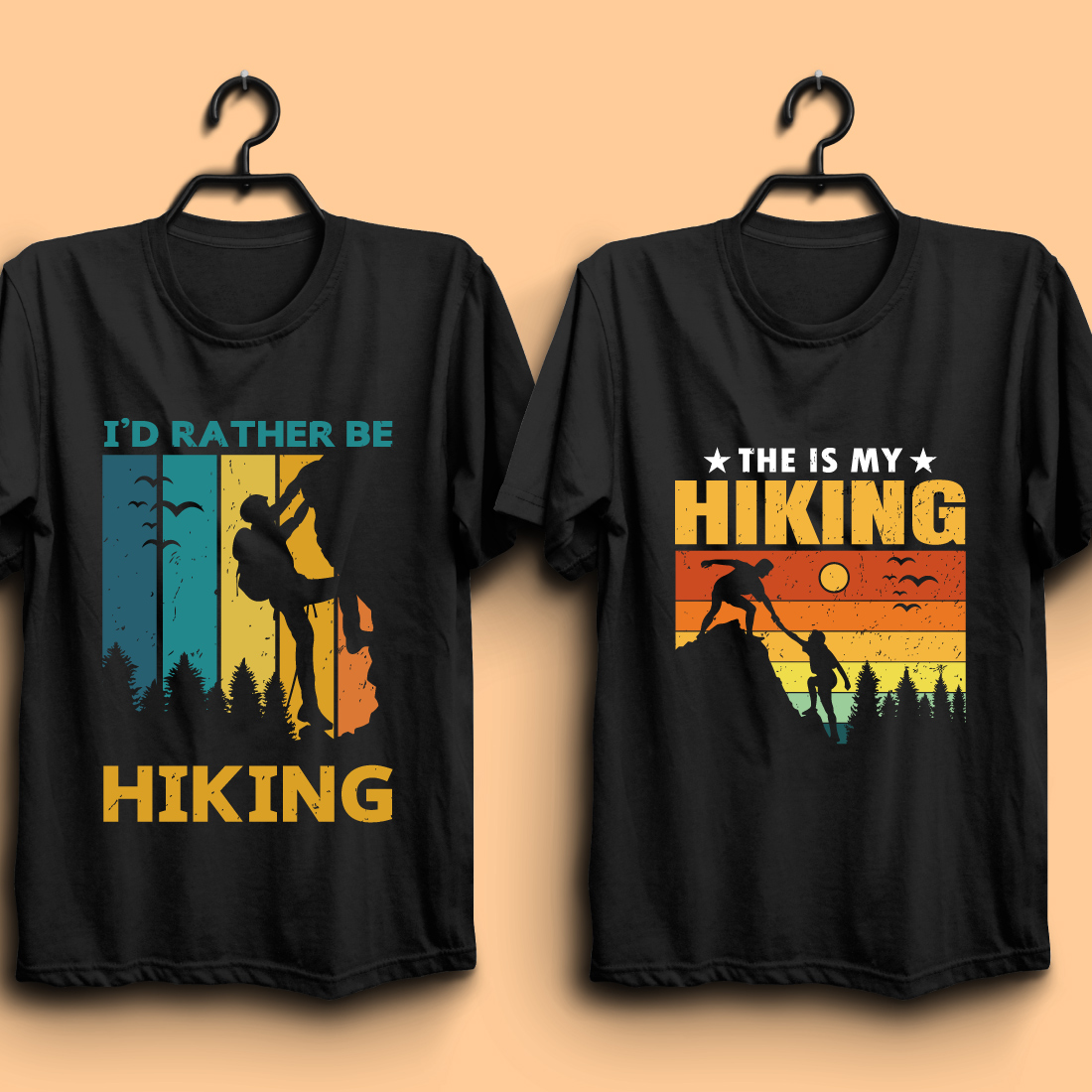 Hiking T shirt Design Bundle preview image.