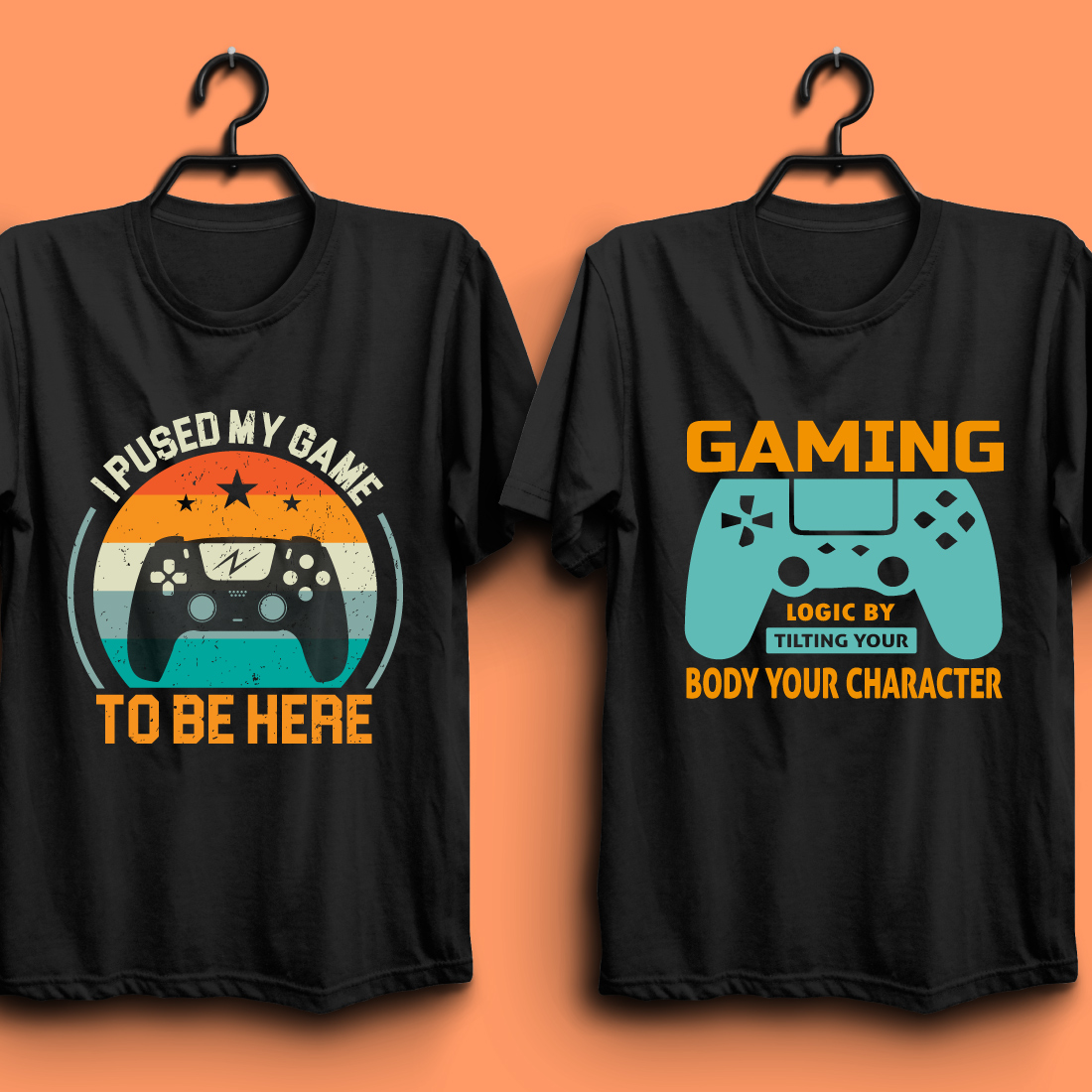 Gaming T-shirt Design Bundle preview image.