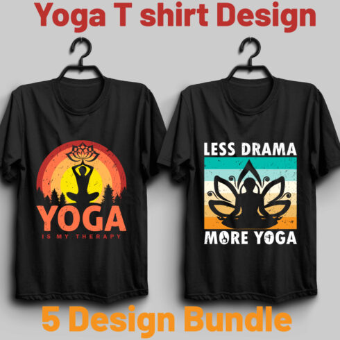 Yoga T shirt Design Bundle cover image.