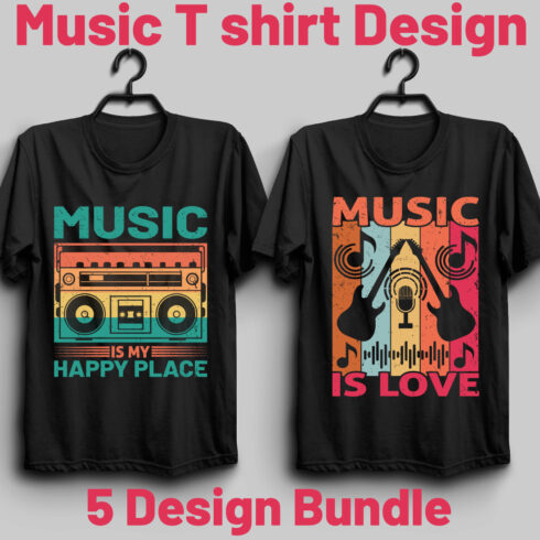 Music T shirt Design Bundle cover image.