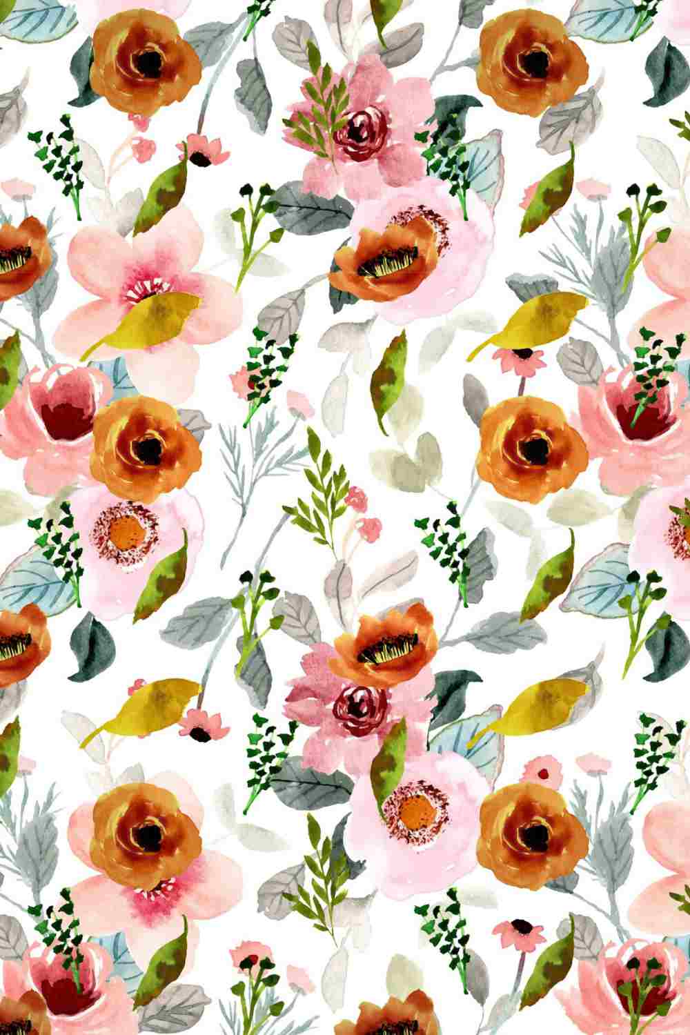 Flowers pattern set pinterest preview image.