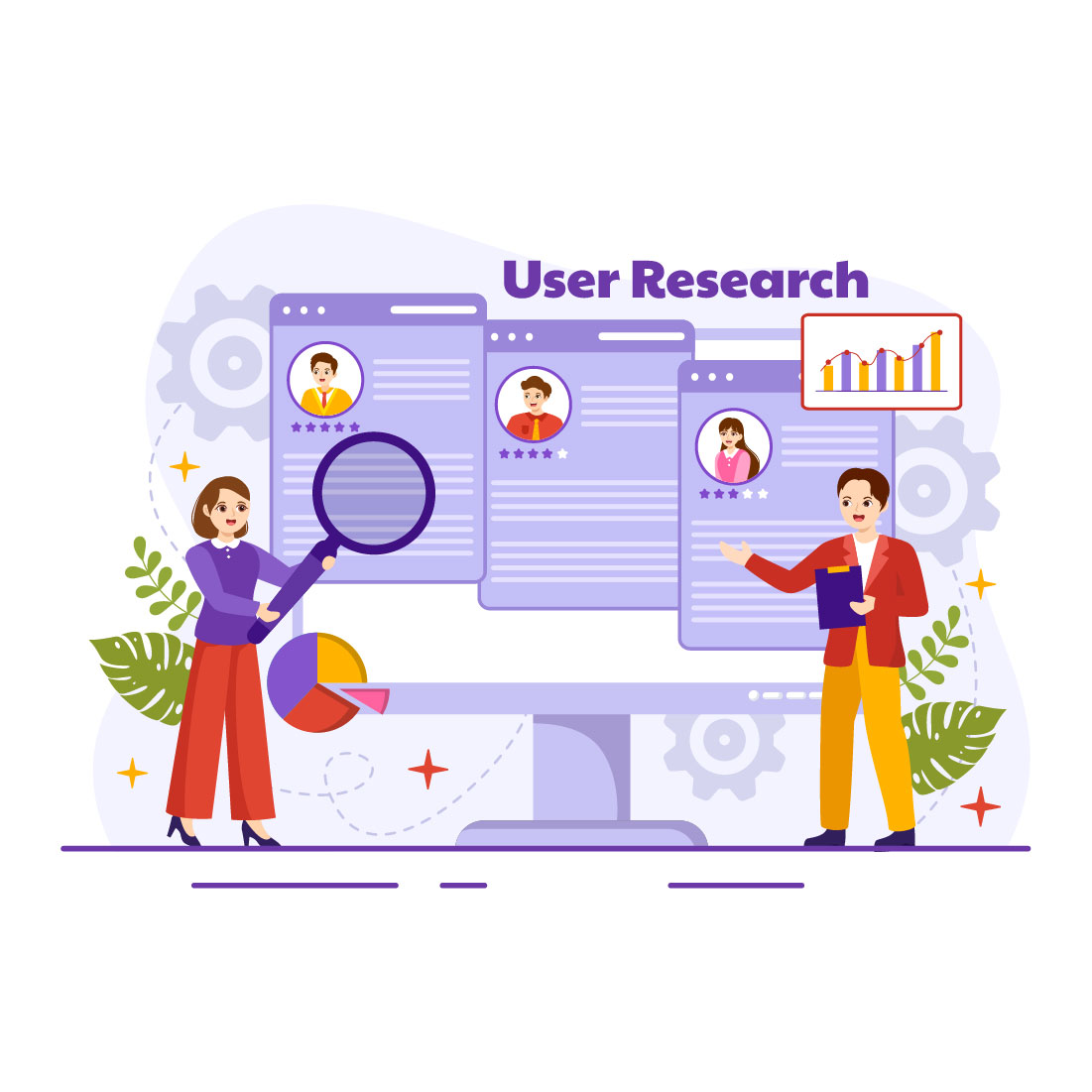 12 User Research Vector Illustration preview image.