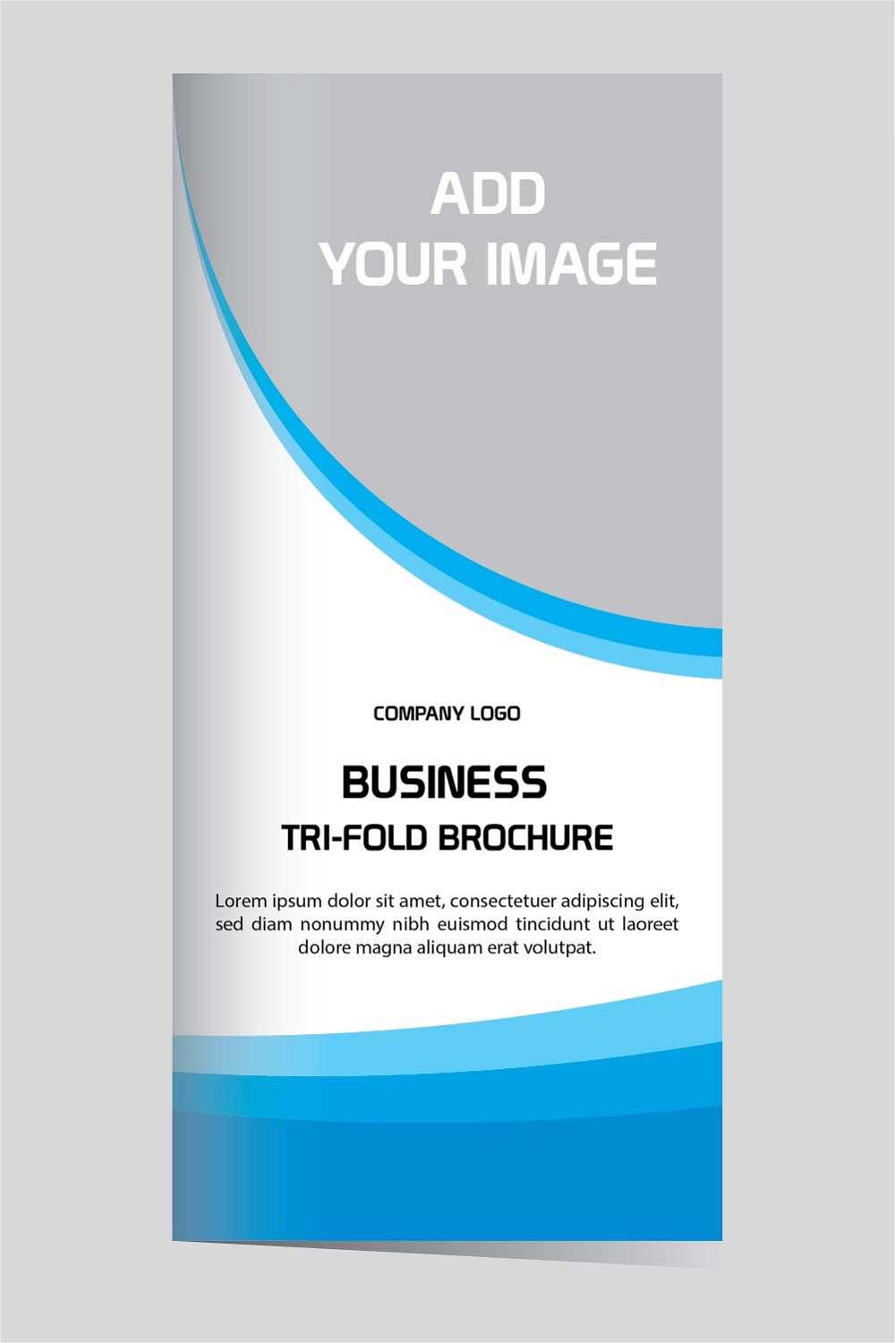 Vector business trifold brochure design editable and resizable pinterest preview image.