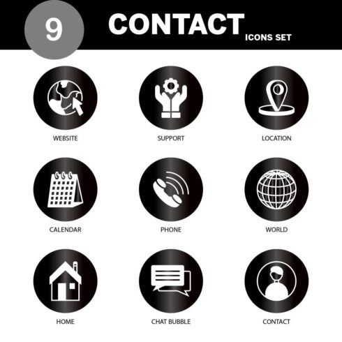 VECTOR CONTACT ICON SET IN FILL VERSION cover image.