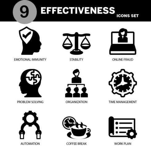 VECTOR EFFECTIVENESS ICON SET IN FILL VERSION cover image.