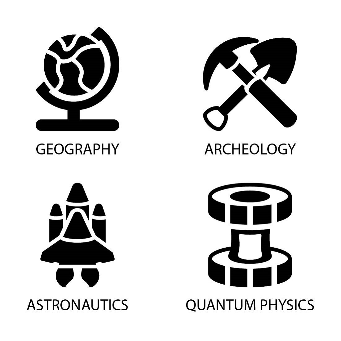 VECTOR SCIENCE ICON SET IN BLACK VERSION preview image.