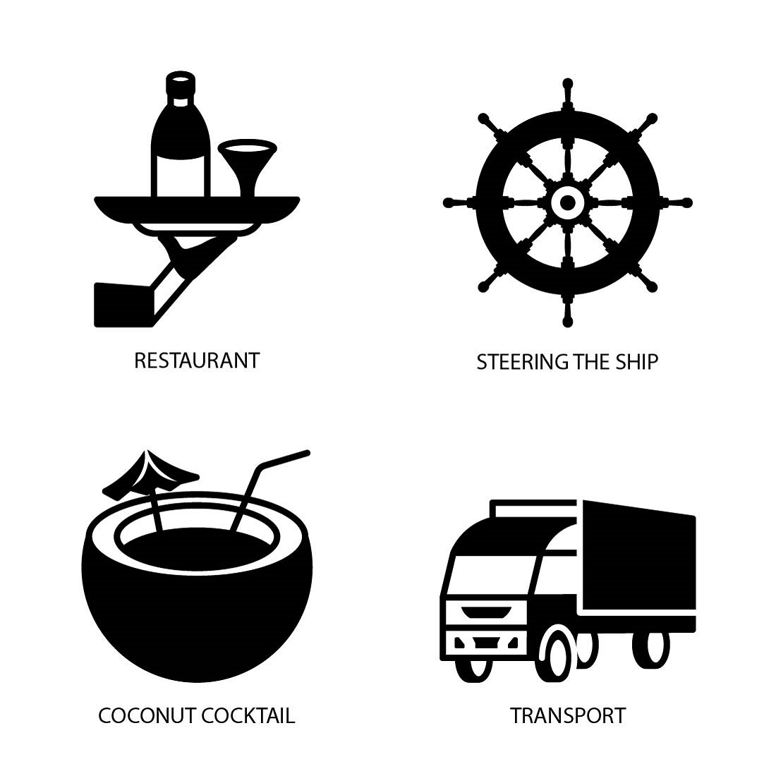 VECTOR TRAVEL CRUISE ICON SET IN STROKE VERSION preview image.