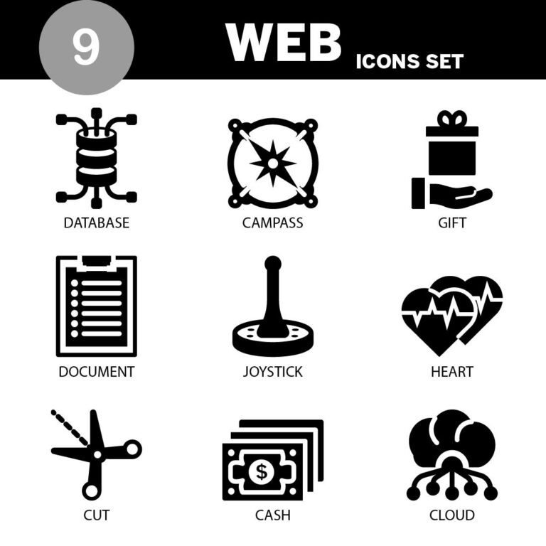 VECTOR WEB ICON SET FILL IN BLACK VERSION - MasterBundles