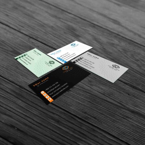 8 design business cards in 8 colors cover image.