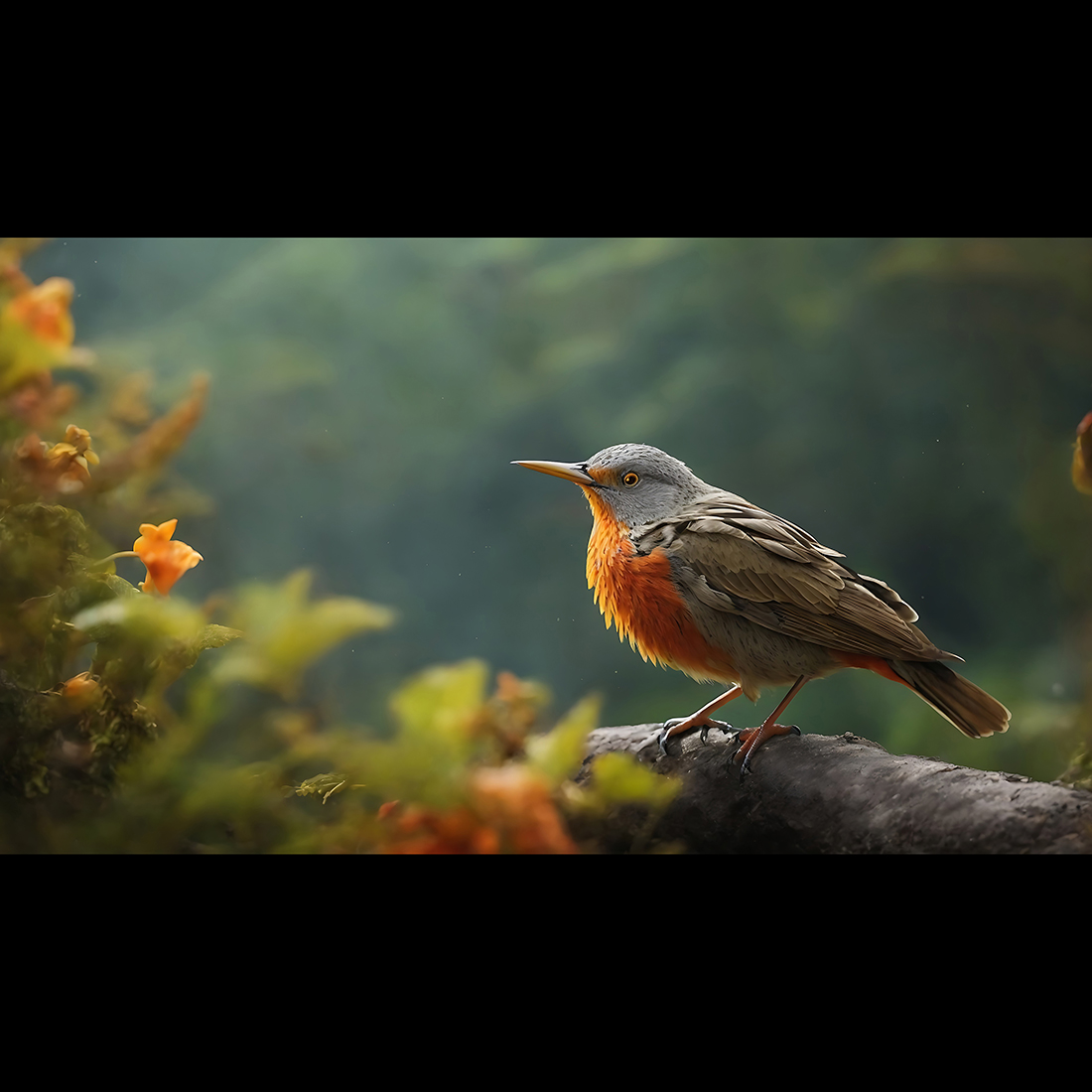 View of beautiful wild bird in rainforest ai generated preview image.