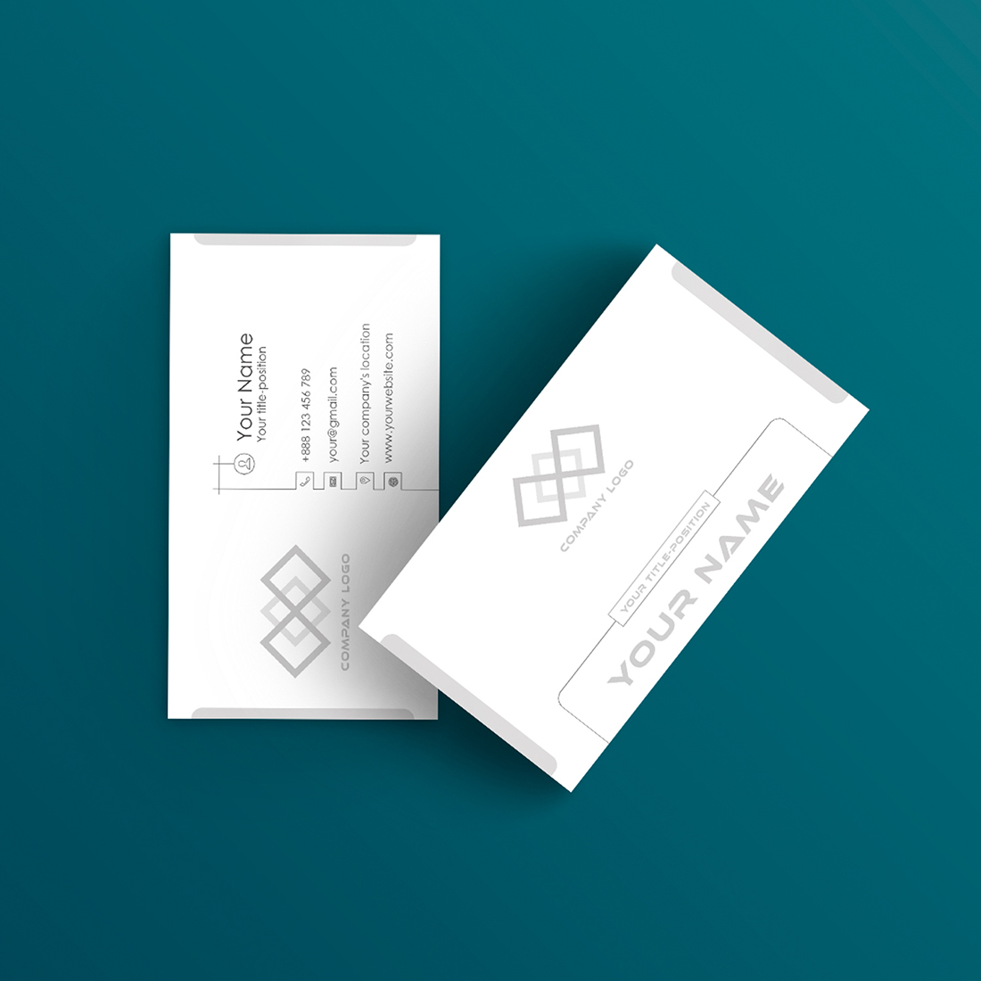 Professional business card of 8 colors preview image.