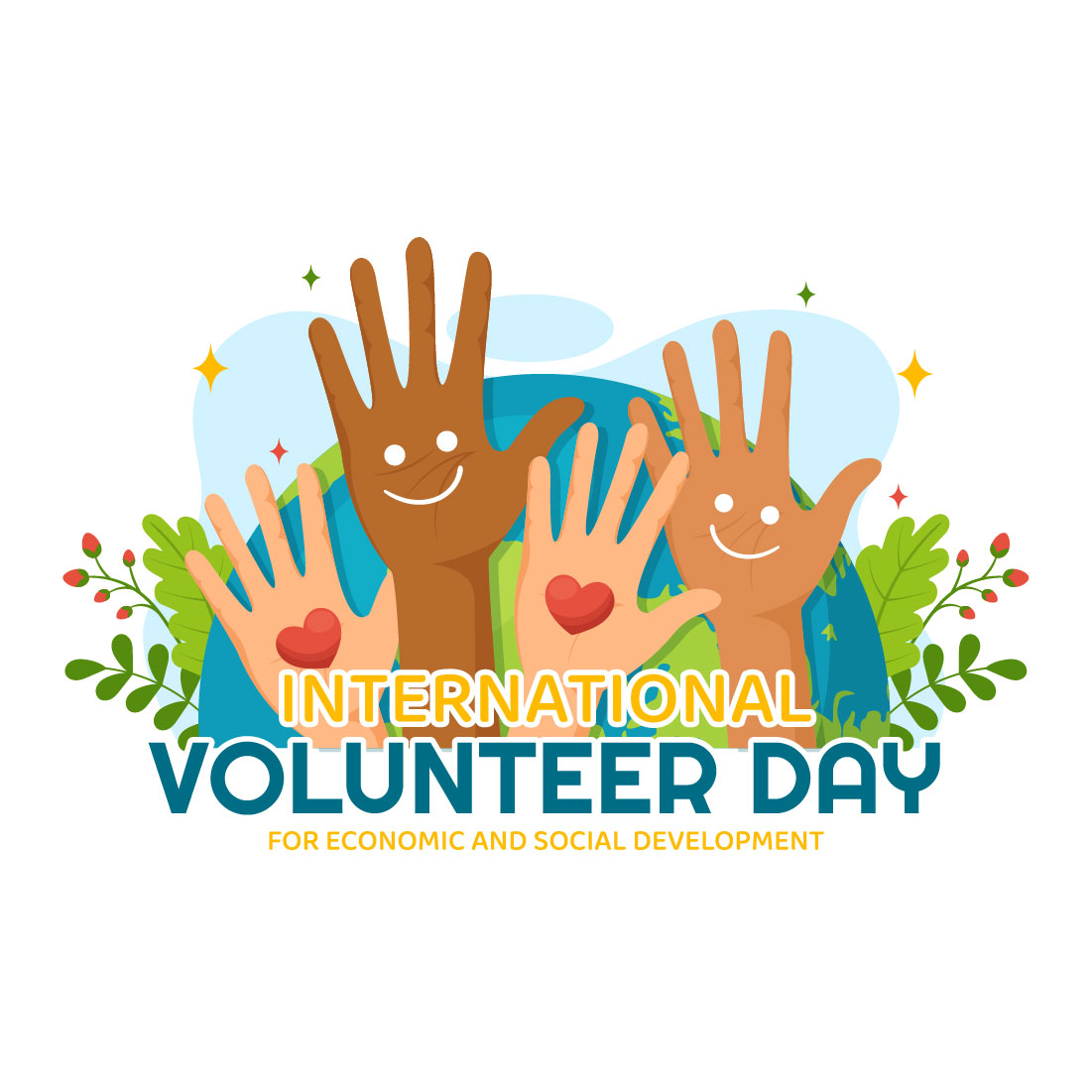 12 International Volunteer Day Illustration cover image.