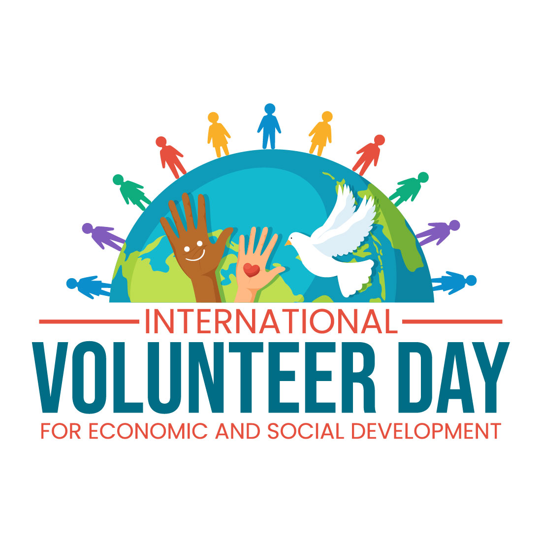 12 International Volunteer Day Illustration preview image.