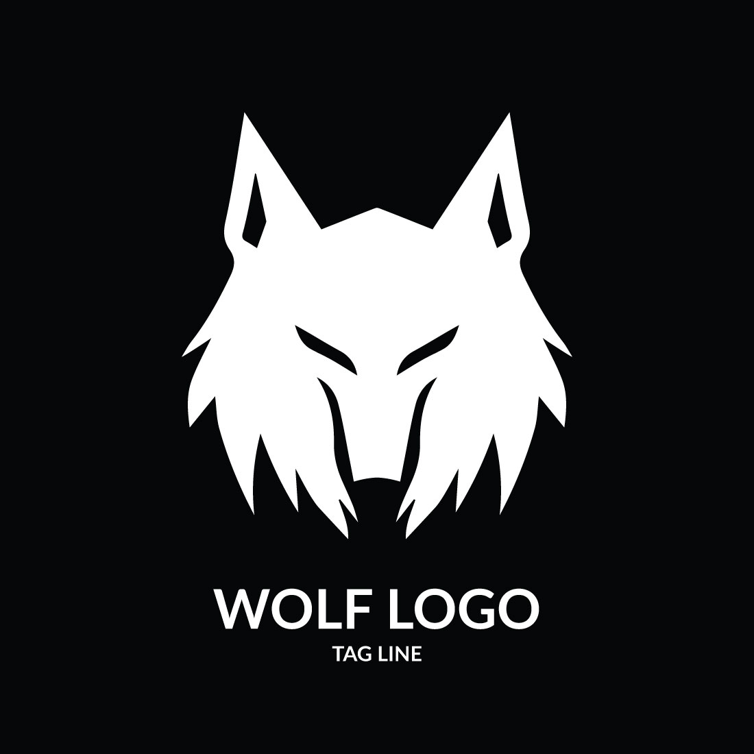 Wolf Head Logo Template cover image.