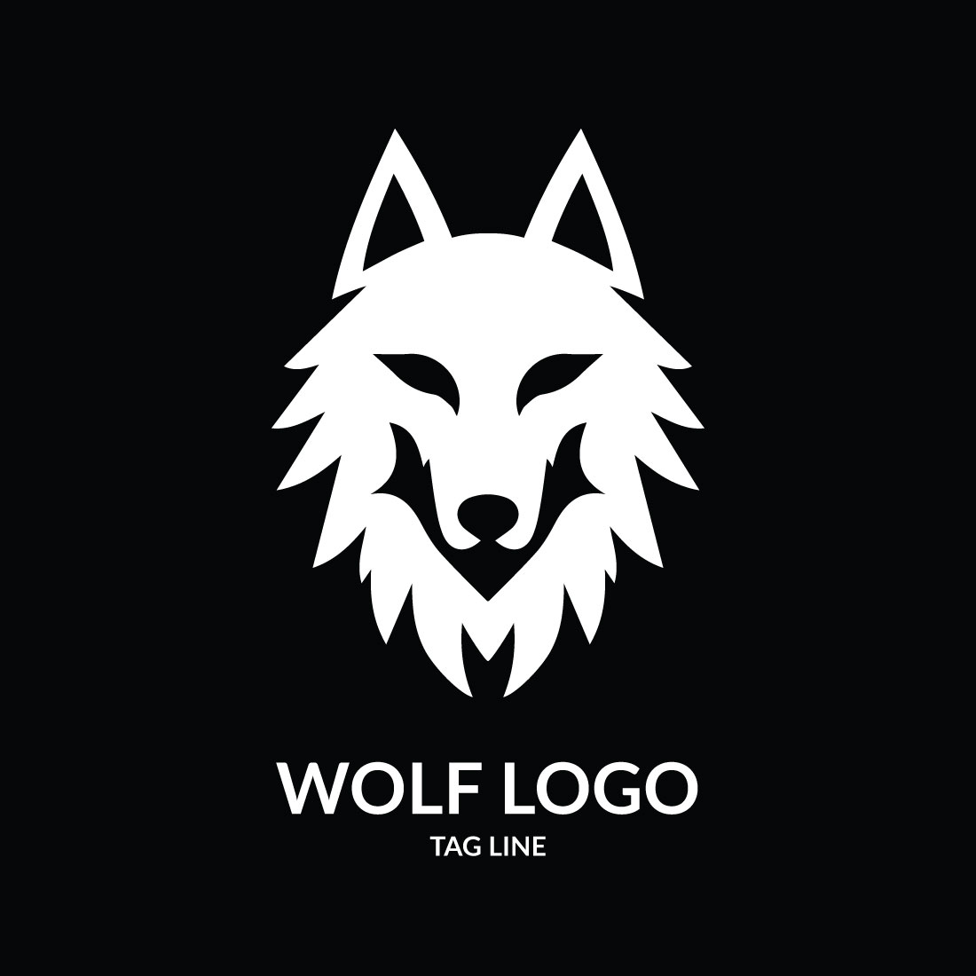 Wolf Head Logo Template cover image.