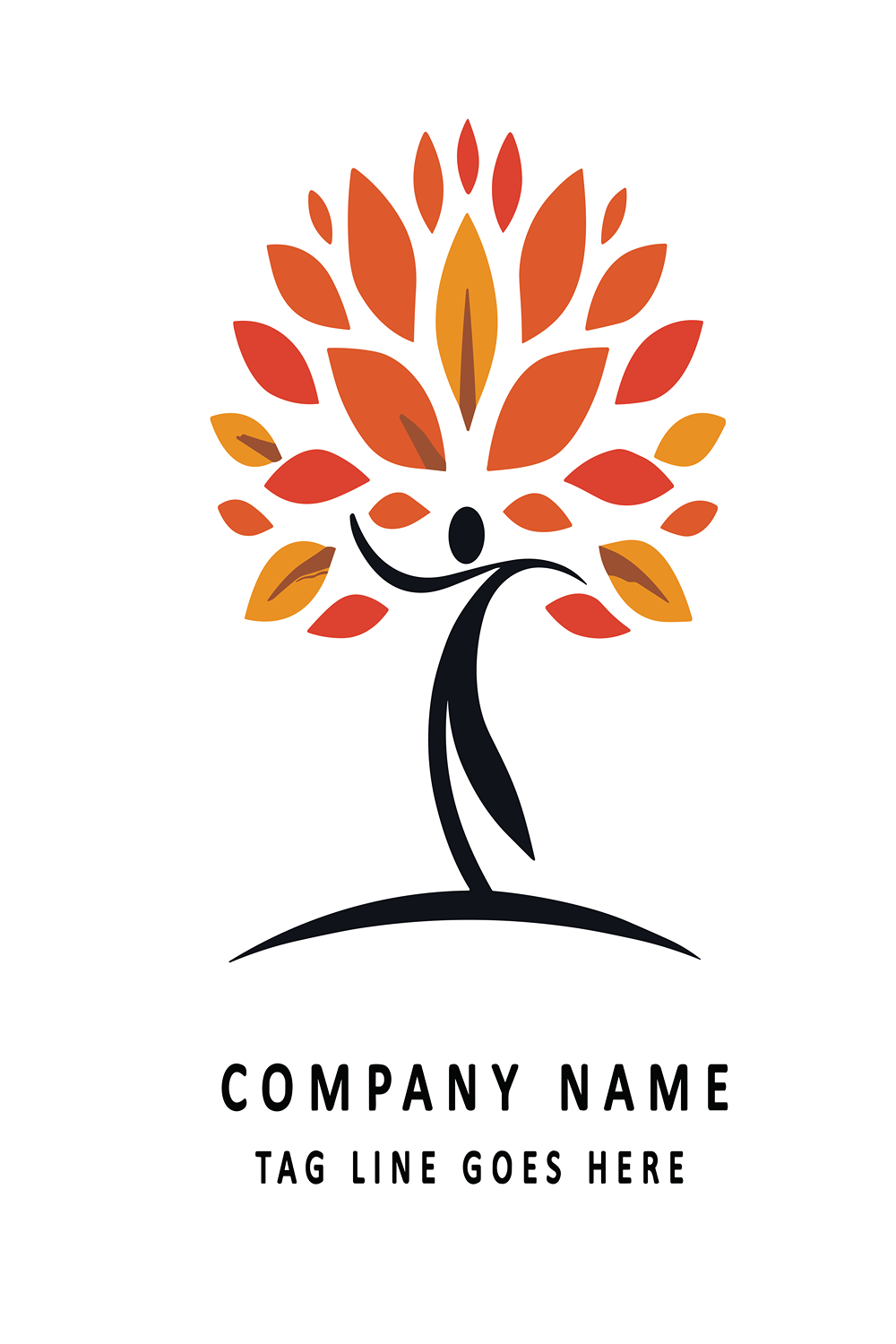 Woman Tree - Logo Design Template pinterest preview image.