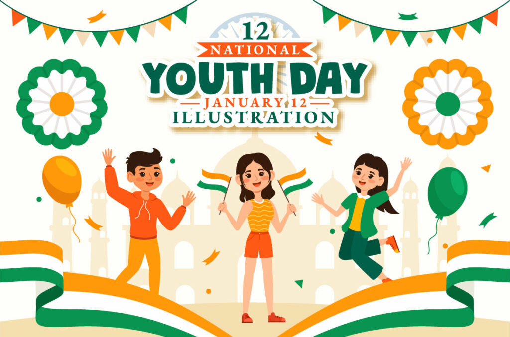 12 International Youth Day of India Illustration - MasterBundles